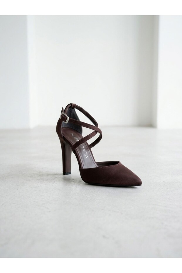 26Y17577 Front Cross-Band 9cm Heel Half Open Stiletto Shoes for Women