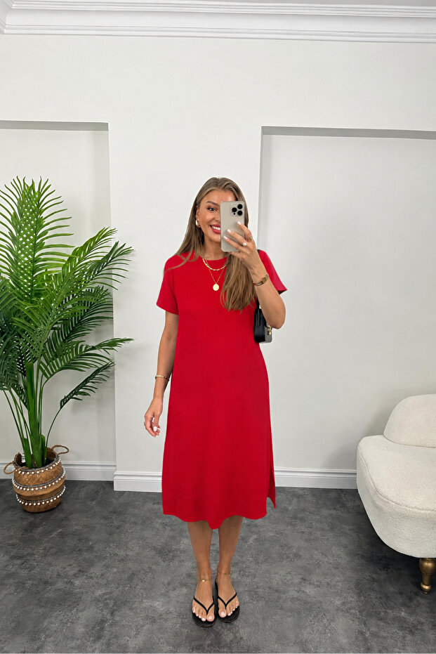 Comfortable and Stylish Women's Short Sleeve Loose Viscose Dress