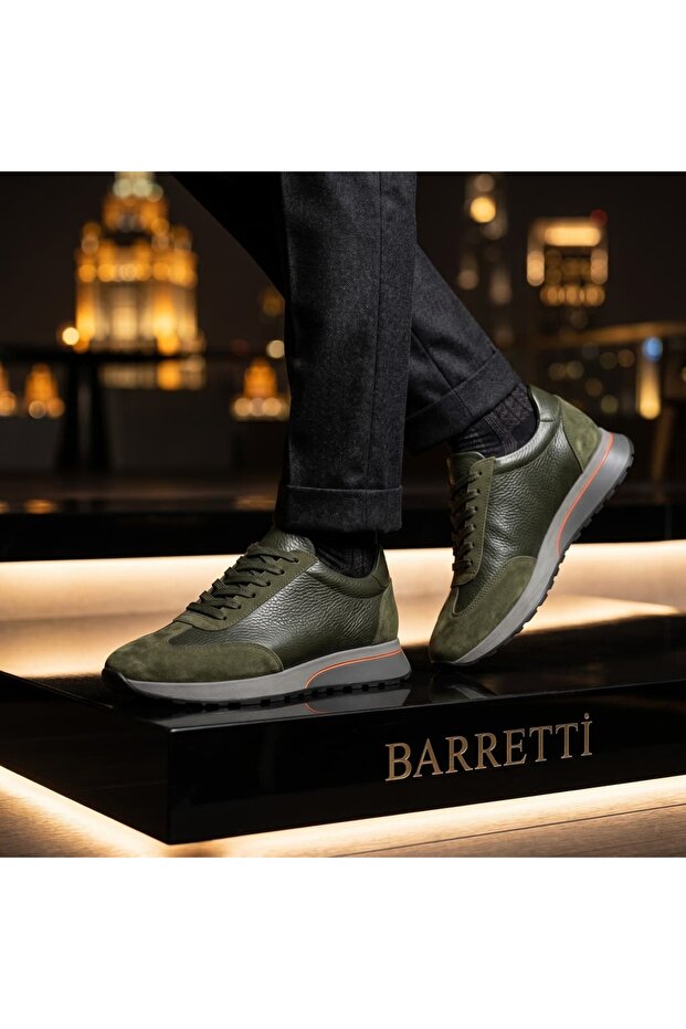 Green Suede & Floter Leather Sneaker