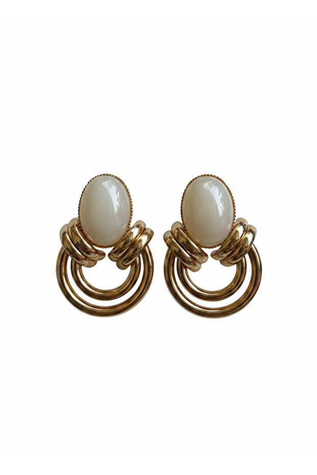 Vintage White Stone Earrings