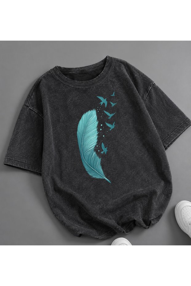 Acid Washed Oversize Unisex T-Shirt Washed Vintage Street Style Street Fashion Cotton Comfortable Fit Daily Wear T-Shirt