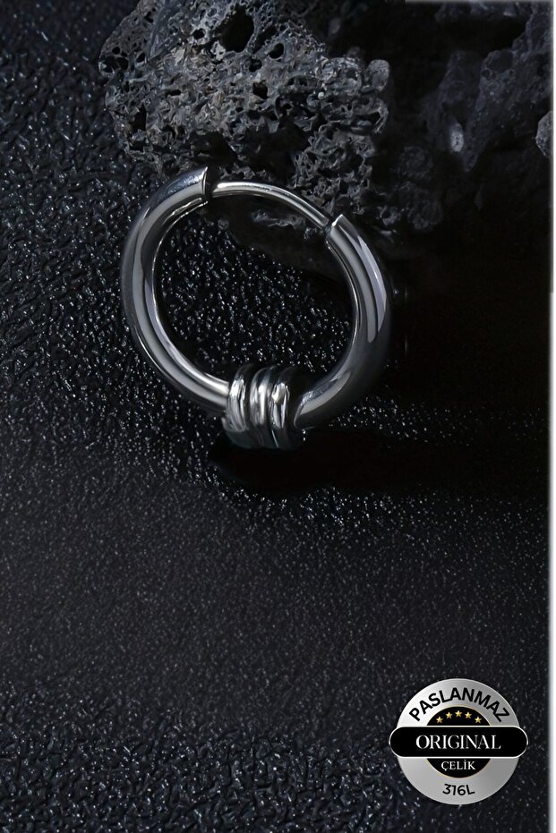Perforated Bow Model Men Women Unisex 316L Steel Earring 1 Piece