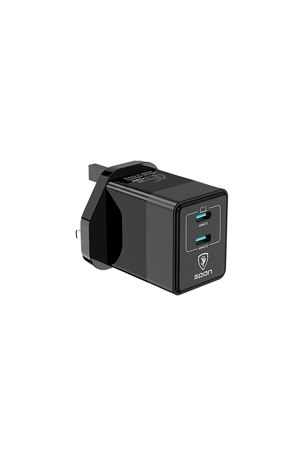 شاحن جداري سبون بقوة 45 واط بتقنية GaN ثنائي المنافذ (2xUSB-C)