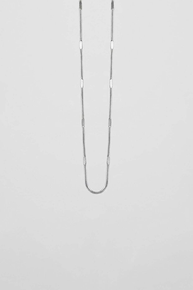 Unisex Minimalist Steel Chain Necklace Silver