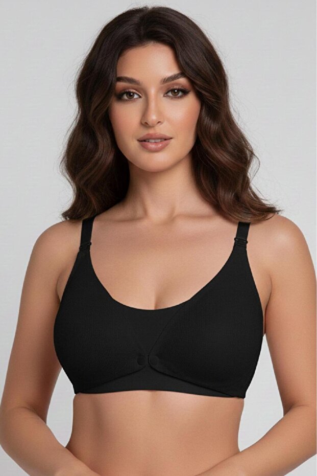 Laser Cut Seamless Underwire-Free Nursing Bra - Gathering and Non-Marking Maternity & Postpartum Bra