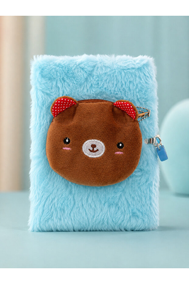 Locked Memory Book with 3D Figures, Plush Daily Memory Notebook, A5 Lined