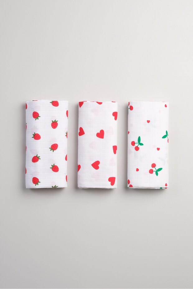 Multi-Purpose Muslin Cover & Blanket Set of 3 100% Cotton Oeko-Tex Certified 80 X 80 cm