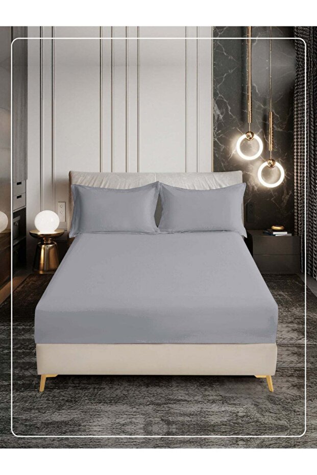 Bedding Fitted Sheet - 120x200 Cm Twin Bed, 2 Pcs (1 Fitted Sheet, 1 Pillowcase) - 30 Cm Deep Pocket - Solid