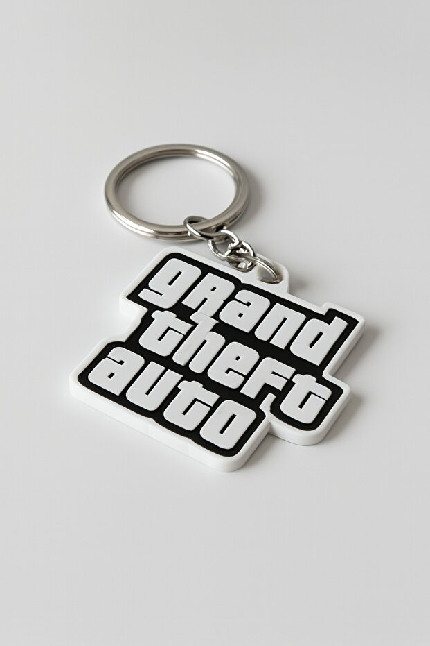 Grand Theft Auto Logo Keychain Gamer Accessory
