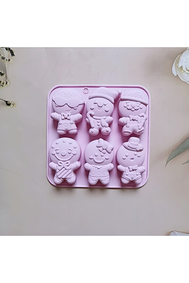 014purple Christmas Gingerbread Man Candy Mold Silicone Mold Cookie Chocolate Baking Cake Mould DIY