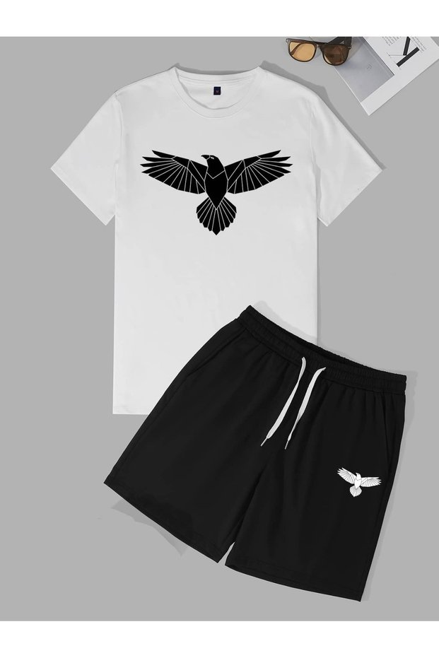 Unisex Oversize Shorts Set Short Sleeve T-Shirt Comfortable Fit Summer Casual Sports