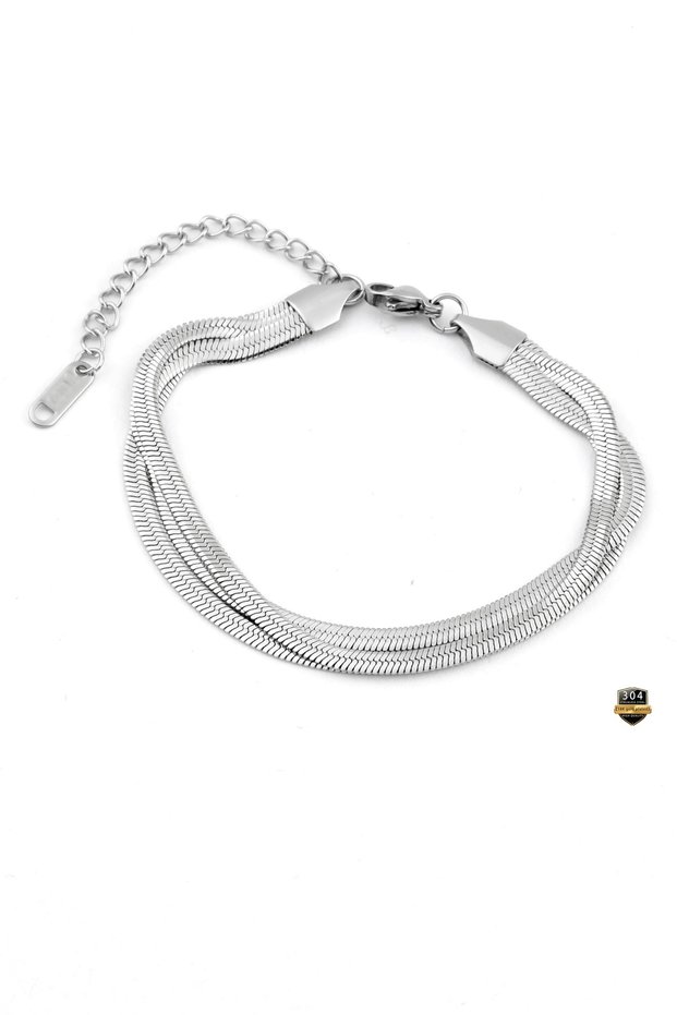 Vip, Italian Wicker Bracelet Steel, in a Wooden Box 42