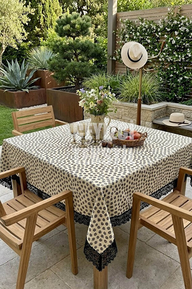 Digital Printed Tablecloth Table Cloth 170X170 cm Stain-Resistant Decorative Dowry Tablecloth Picnic Balcony Garden Kitchen Dining Table Cover