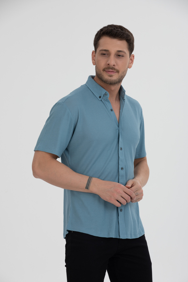 Men's Short Sleeve Summer Knitted Shirt 2608