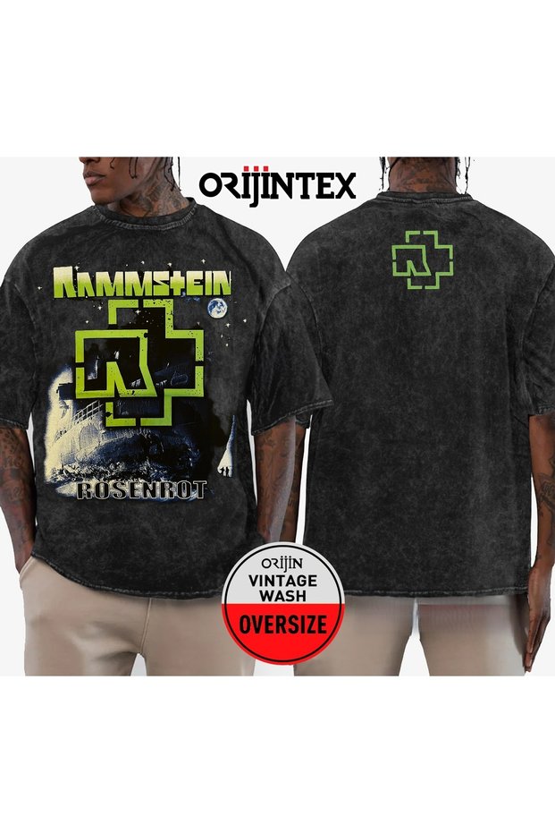 Rammstein Rosenrot Front and Back Printed Unisex Washable Oversize Vintage Tshirt