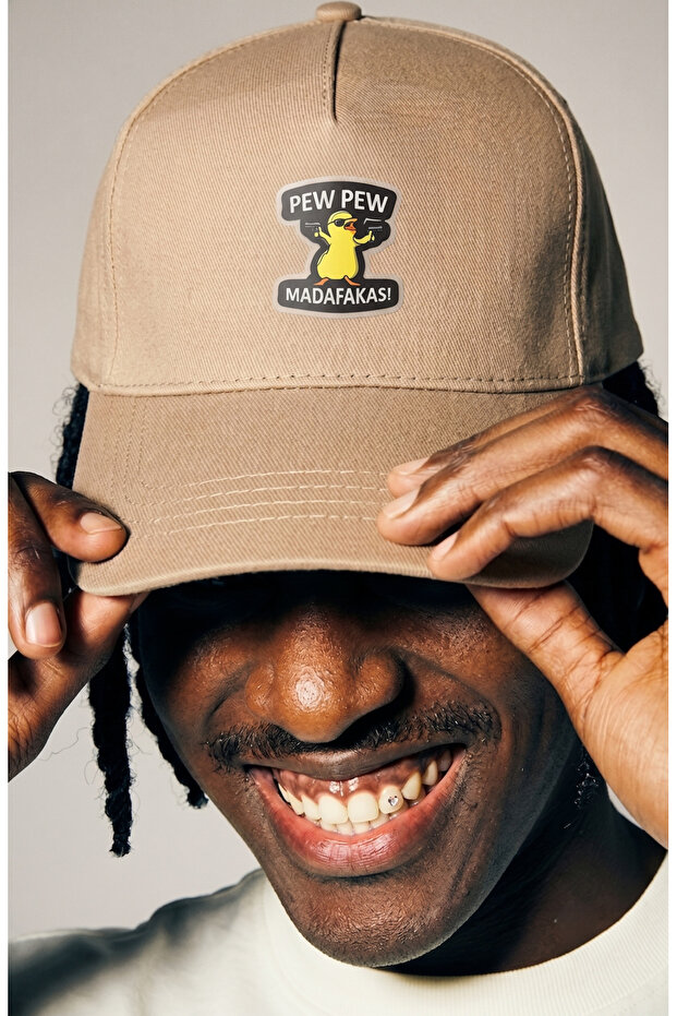 Unisex Men's and Women's Gabardine Hat - Printed Minimal Design Adjustable Hat with Velcro