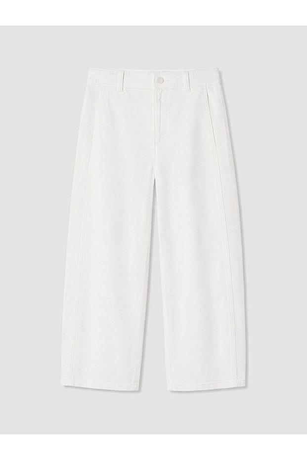 Lcw Kids White Barrel Fit Girls' Jean Pants