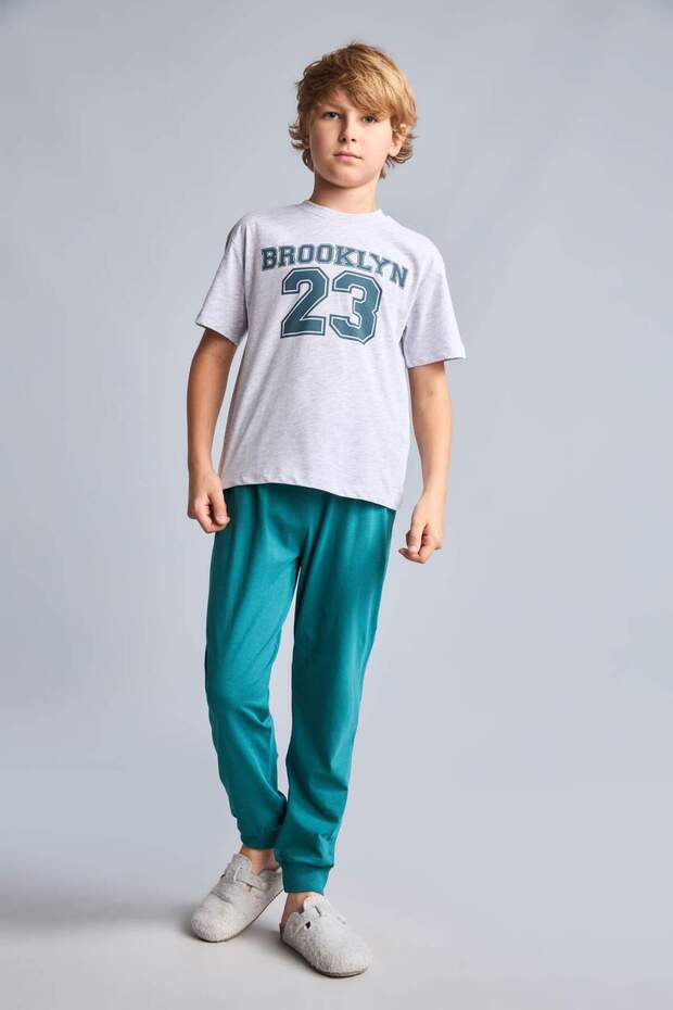 Regular Fit Printed T-Shirt Sweatpants 2-Piece Pajama Set for Boys I0551A826Au