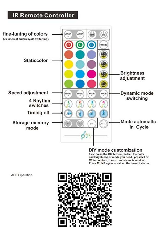 Decorative Corner Standing Lamp with Remote Multicolour - 2