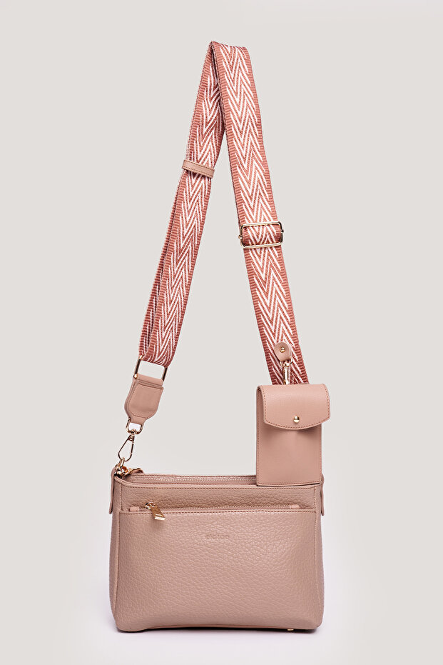 Multi-Compartment Women's Crossbody Bag with Wallet Charm Detail, Multi-Compartment Daily Shoulder Bag Elt2505