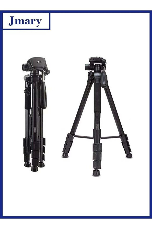2234 Professional Aluminium Alloy Tripod Stand – Adjustable Height with 3-Way Swivel Pan Head