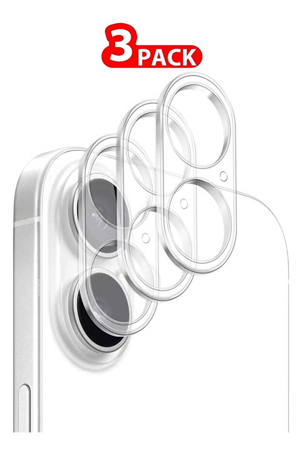 3-Pack iPhone 16 Ultra HD Tempered Glass Camera Lens Protector – 9H Hardness, Anti-Scratch, Case-Friendly, Easy Installation