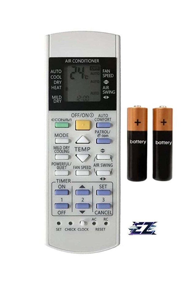 Replacement Remote Control for Panasonic Air Conditioners (CS-E, CS-ME Series) with Battery