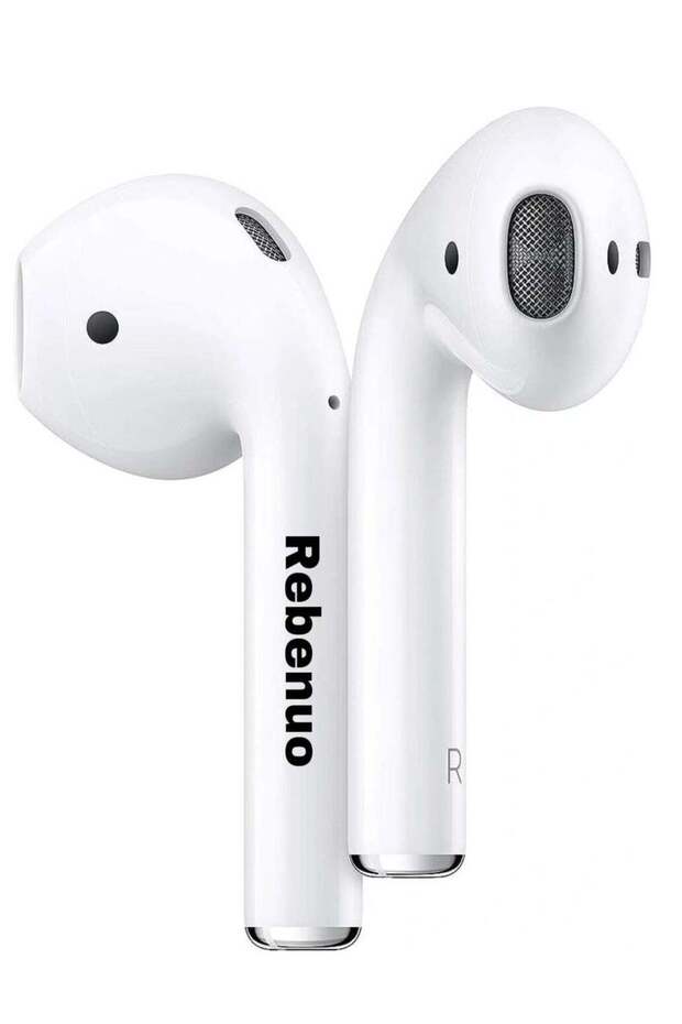 True Wireless Bluetooth Earpods Headset with Wireless Charging (White, Version 5.0) - 80 Hours Standby, 400mAh Charging Box
