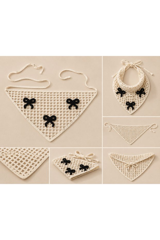 Women's Mesh Knitted Bandana Summer Perforated Knitwear Hair Bandana Beach Compatible