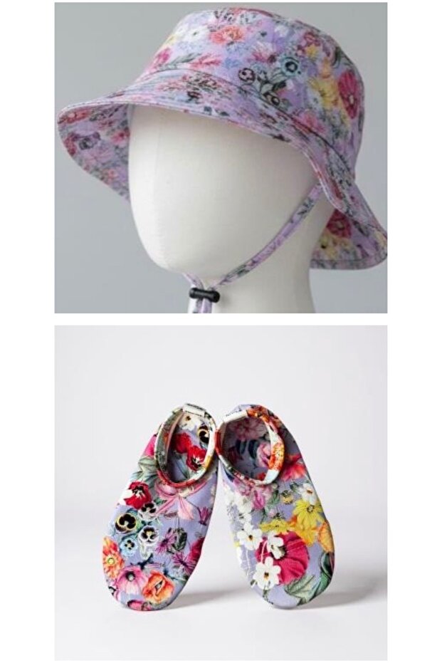 Baby Hat and Booties with Uv Protection