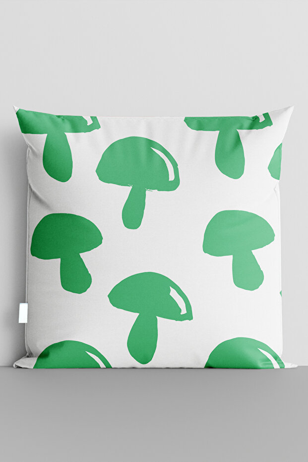 غطاء وسادة مطبوع رقميًا على الوجهين من Green Mushrooms - 6475