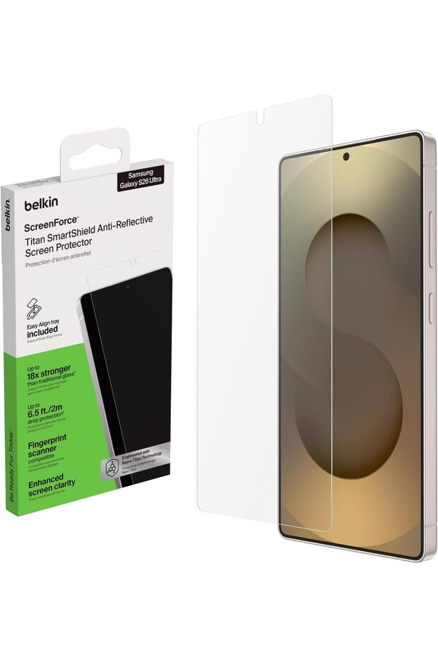 ScreenForce Titan SmartShield Anti-Reflective Samsung Galaxy S26 Ultra Screen Protector