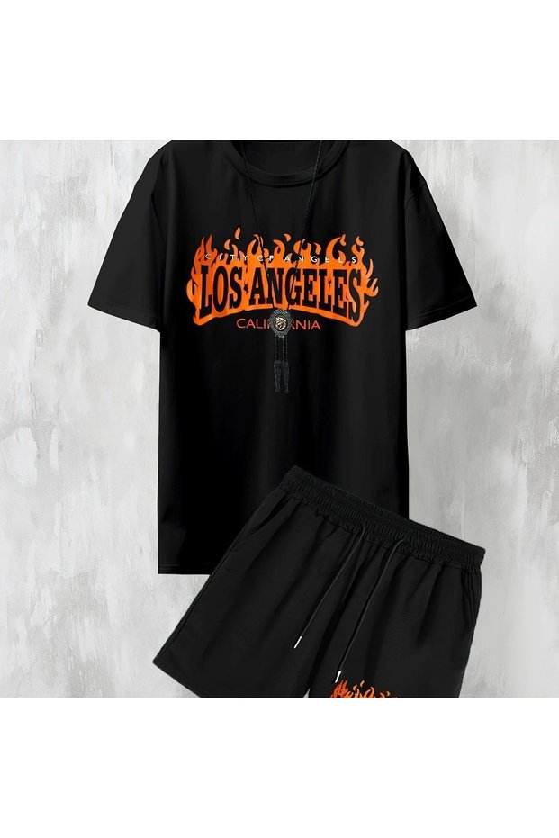 Unisex Oversize Shorts Set Short Sleeve T-Shirt Comfortable Fit Summer Casual Sports