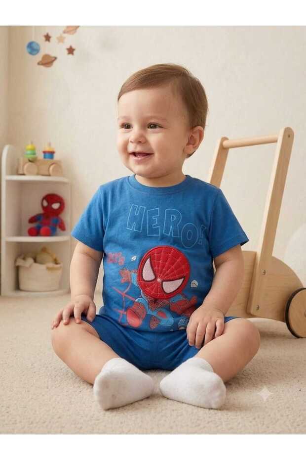 Baby Boy 3D Embroidered Embossed Top and Bottom Summer Baby Set