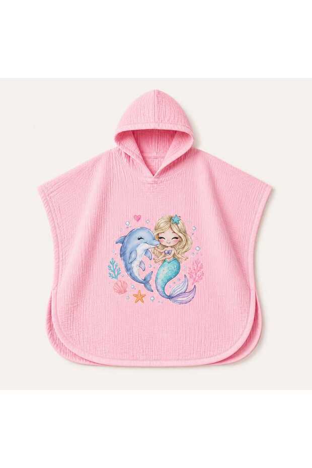 100% Cotton Muslin Baby/Child Hooded Beach Towel Poncho Towel Sea Pool Bathrobe Baby Bath Towel