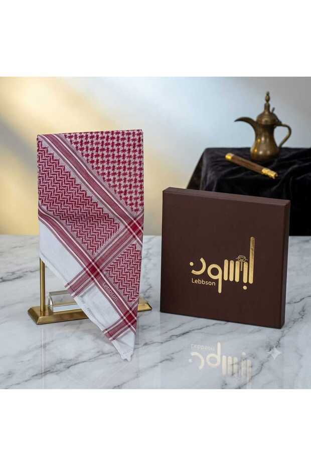 شماغ احمر البسون فاتح كلاسيك جوده ممتازه