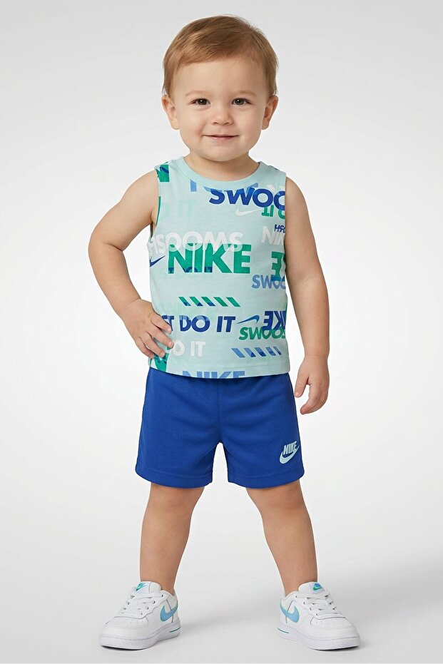 Toddlers Boy 2 Pcs Sleeveless Graphic Print T-shirt And Shorts Set, Multicolor