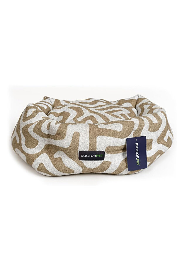 Pumpkin Dog Bed Medium - Brown - Soft & Durable Washable Pet Bed, with Non Slip Base - 60 x 60 x 29 cm