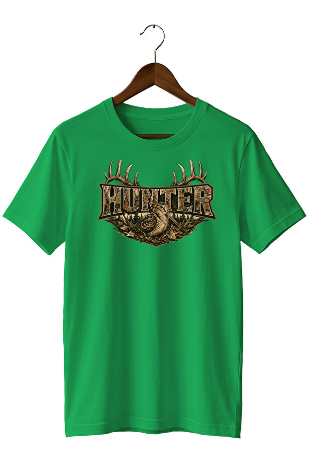 تي شيرت رجالي مطبوع بتصميم خاص من نوع Camouflage Hunter Skull