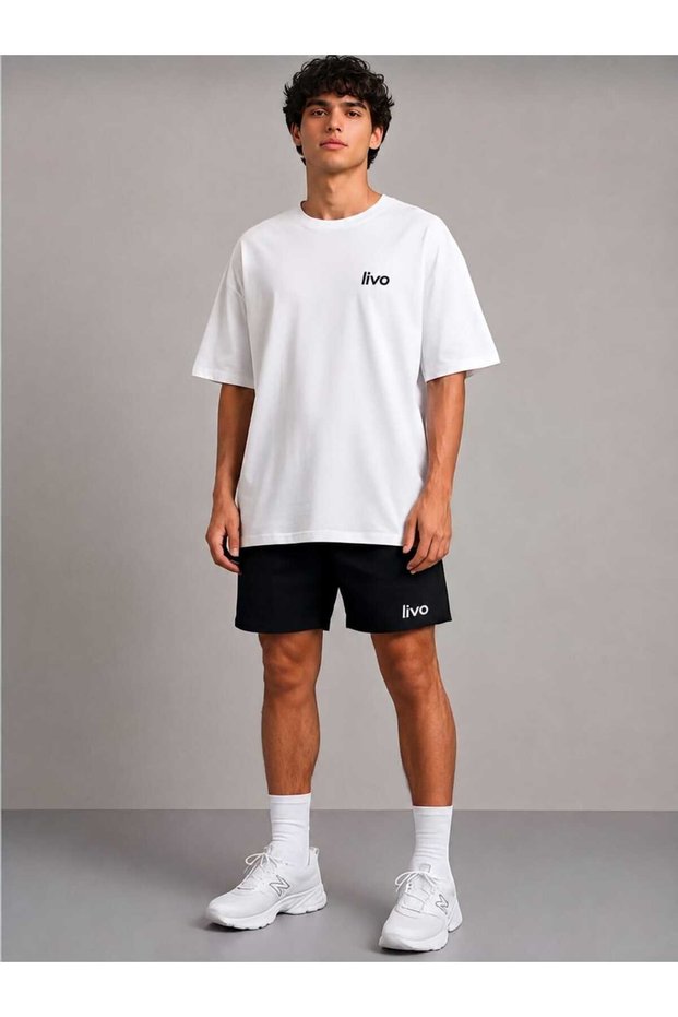 Basic Oversize T-Shirt with Livo Gülcan Print – Comfortable Fit, Casual Sports Combination