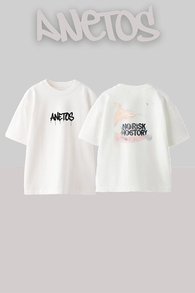 Diamond Grillz Design Printed Oversize White T-Shirt