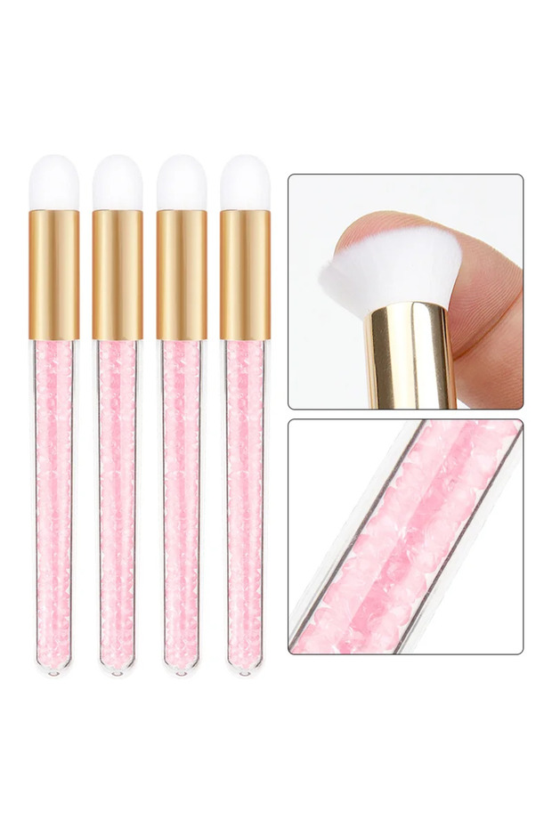 A0219-5pcs pink 5PC Eyelash Cleaning Brush Lash Shampoo Extensions RemoverBrush Peel Off Face Nose