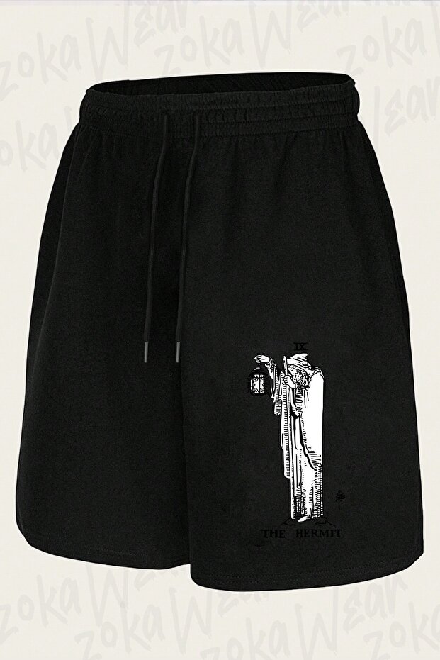 Unisex the Hermit Tarot Card Design Printed Shorts