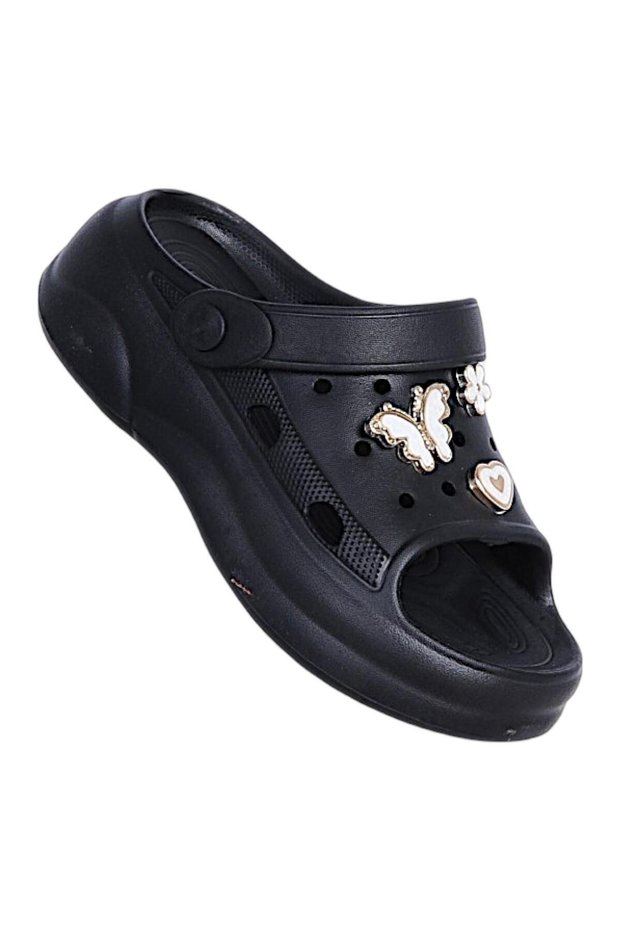E300-11 Kontes Black Girls' Daily Slippers