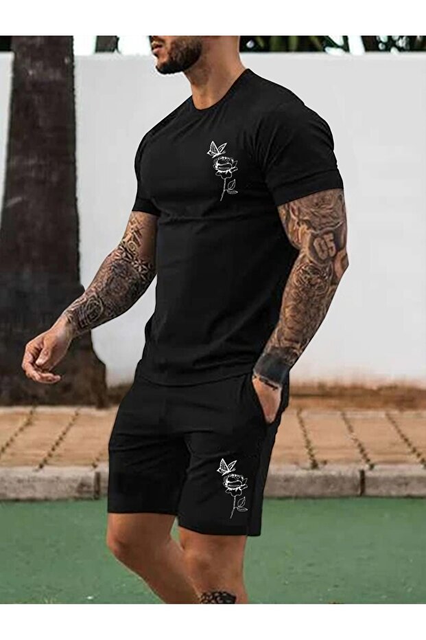 Summer Collection New Arrival T-Shirt & Shorts Set Printed Pattern Lightweight & Cool Fabric for All-Day Comfort