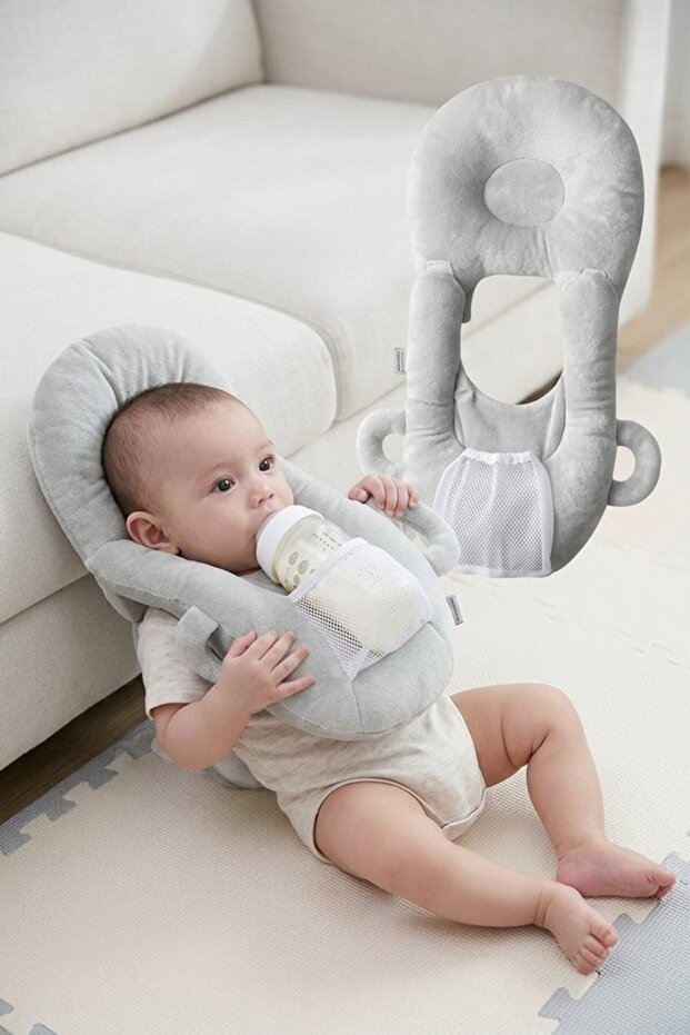 1 Cotton Hands Free Bottle Holder Pillow Self Feeding Adjustable Soft Travel