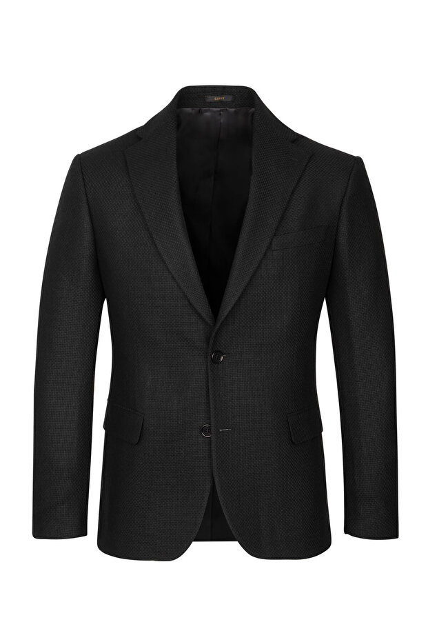 Black Comfort Fit Mono Collar Classic Jacket