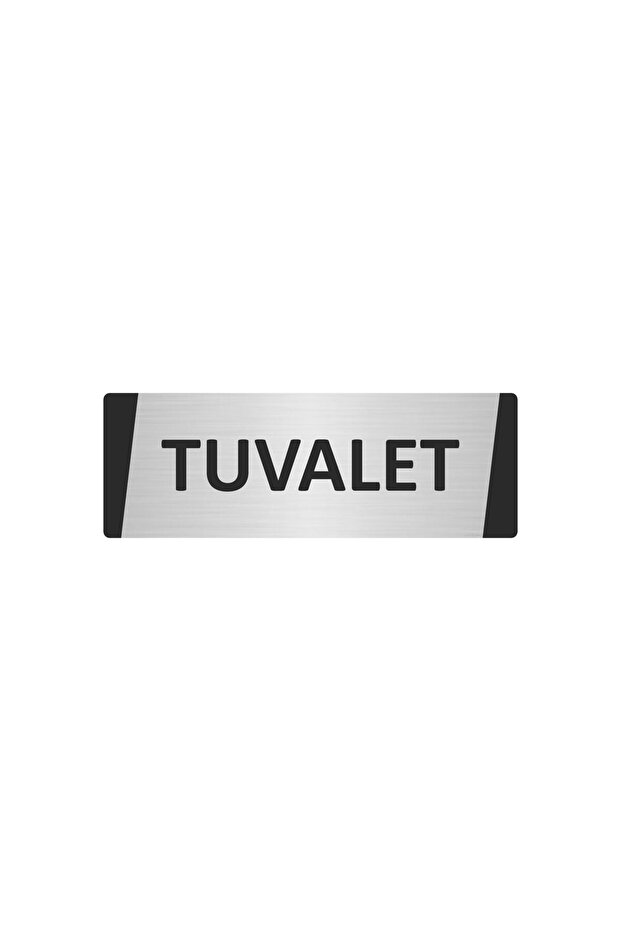 Toilet Metal Warning Sign 5X20 cm Silver Color