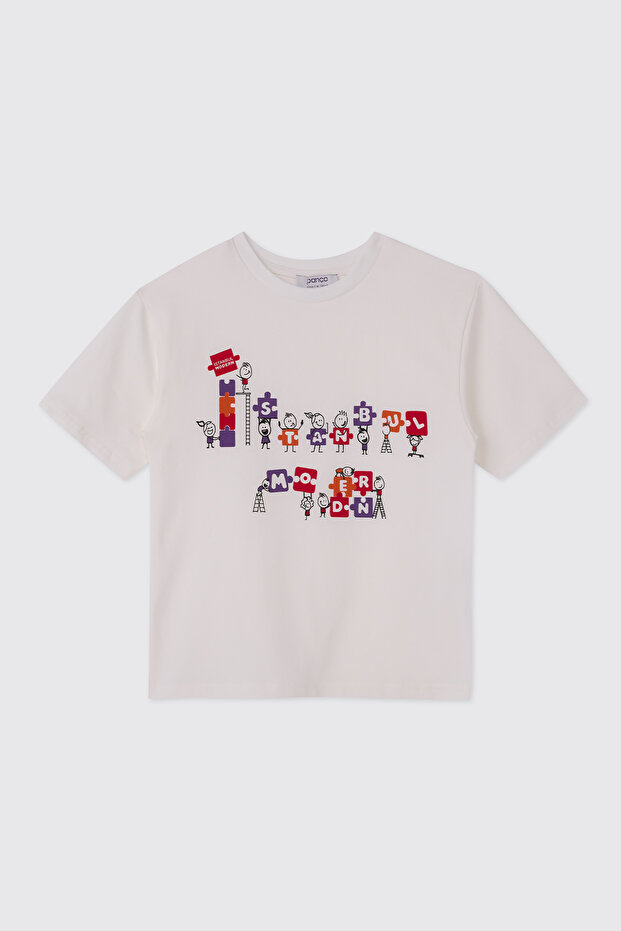 Unisex Baby Ecru T-Shirt