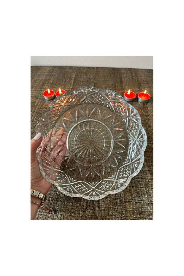 Transparent Crystal Glass Serving Bowl and Fruit Bowl, 20 Cm, Stylish and Convenient